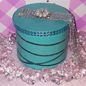 HAND painted jar with lid refurbished